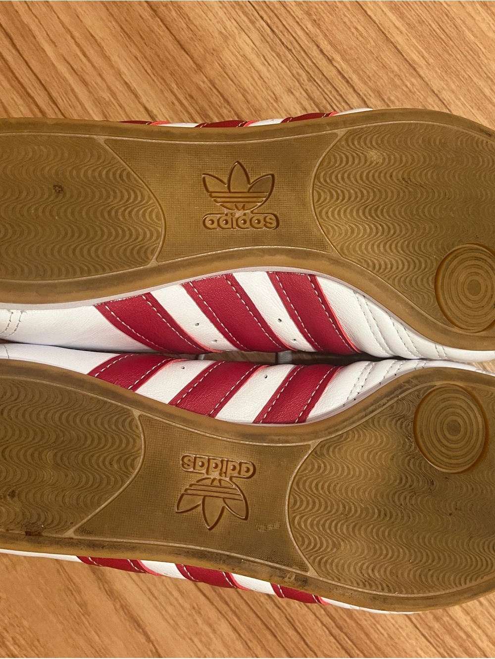 adidas White & Red womens Classic Low-Top Sneakers - Picture 3 of 4